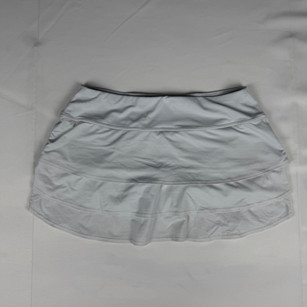 Athleta Womens Light Gray Tiered Athletic Skort Tennis Golf Running Size L